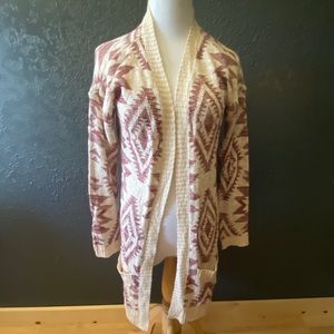 Pink republic long open cardigan